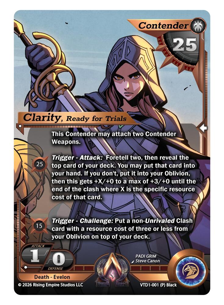 Clarity, Ready for Trials, The Vault Trials VTD1-001 (P) Black