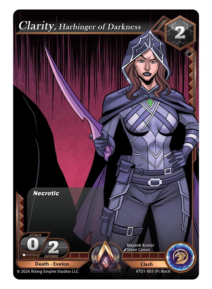 Clarity, Harbiner of Darkness, The Vault Trials VTD1-003 (P) Black