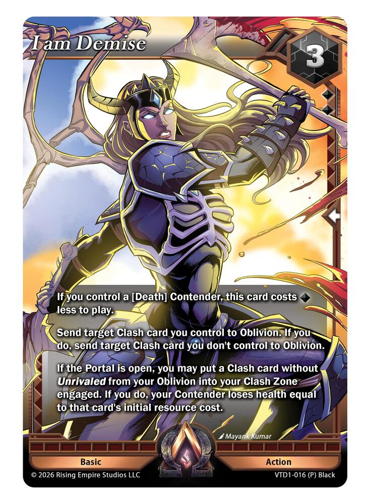 I Am Demise, The Vault Trials VTD1-016 (P) Black