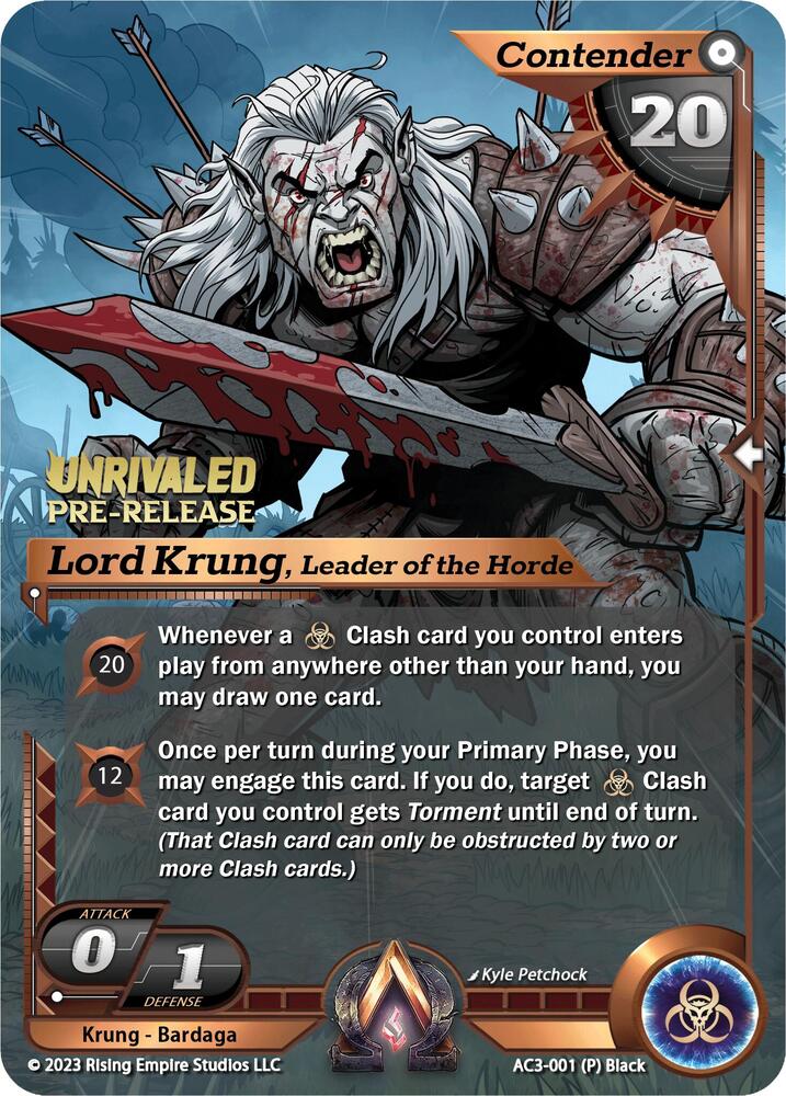 Lord Krung, Leader of the Horde (Pre-Release), Unrivaled AC3-001