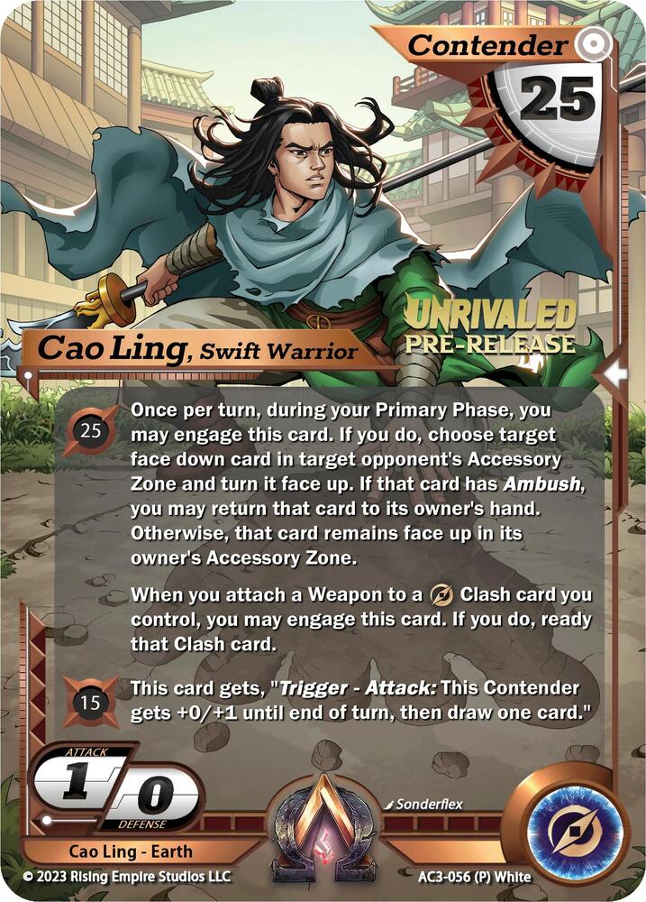 Cao Ling, Swift Warrior (Pre-Release), Unrivaled AC3-056