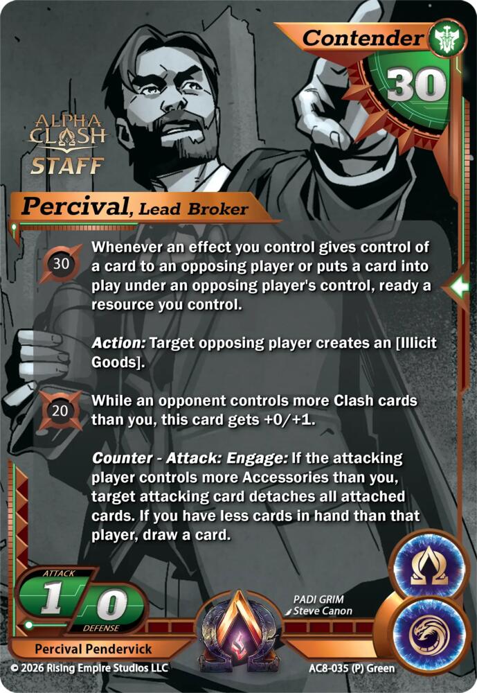 Percival Pendervick, Lead Broker (Staff P), Nexus of Power AC8-035 (P)