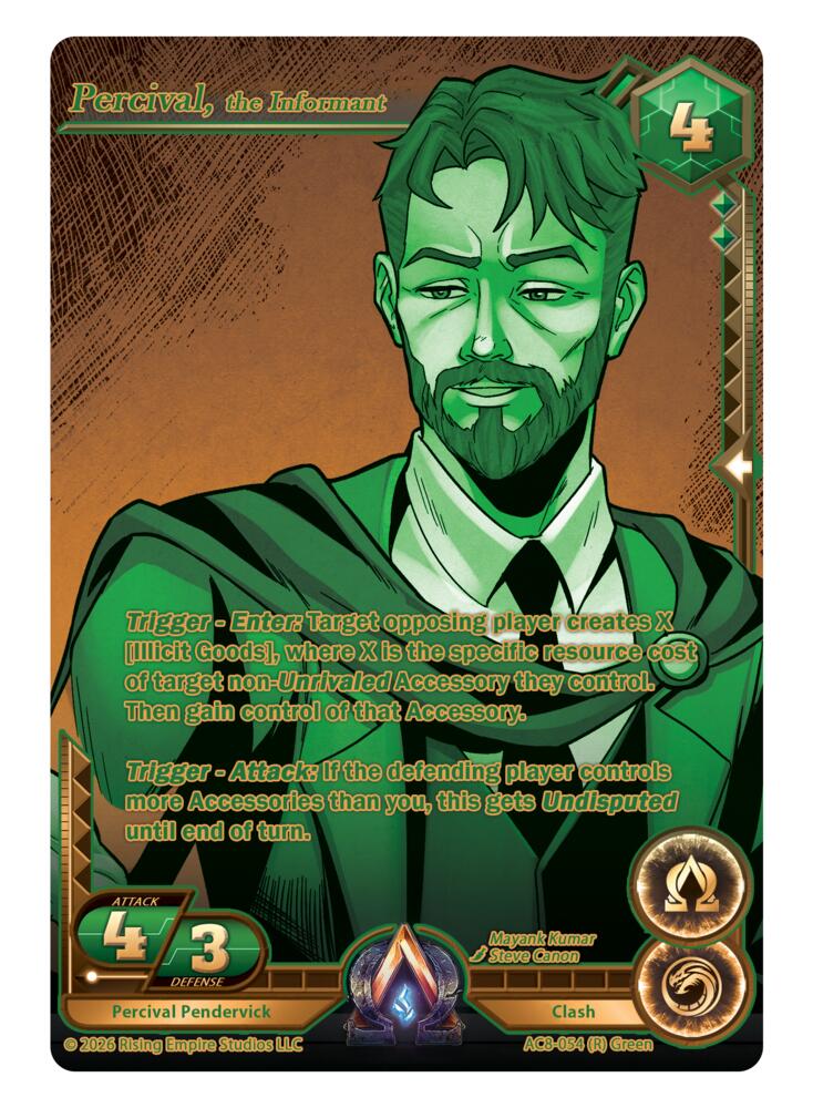 Percival Pendervick, the Informant (gold), Nexus of Power AC8-054 (R)
