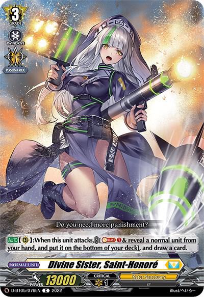 Divine Sister, Saint-Honore, D-BT05: Triumphant Return of the Brave Heroes D-BT05/076EN