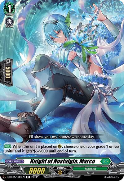 Knight of Nostalgia, Marco, D-BT05: Triumphant Return of the Brave Heroes D-BT05/089EN