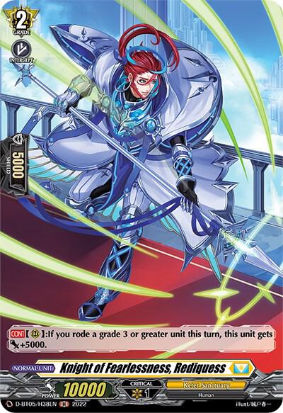 Knight of Fearlessness, Rediquess (Holo), D-BT05: Triumphant Return of the Brave Heroes D-BT05/H38EN