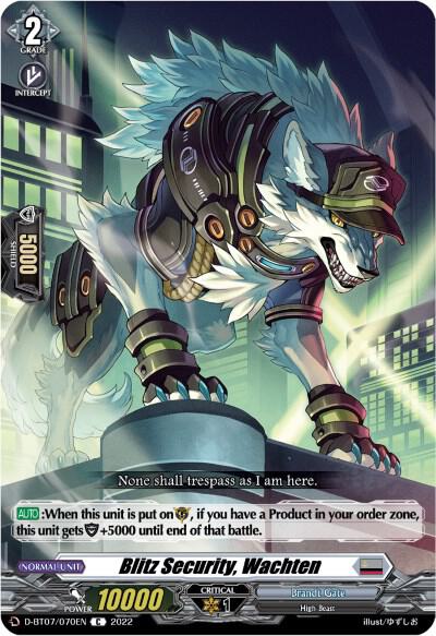 Blitz Security, Wachten, D-BT07: Raging Flames Against Emerald Storm D-BT07/070EN