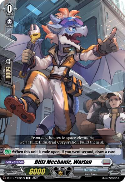 Blitz Mechanic, Warton, D-BT07: Raging Flames Against Emerald Storm D-BT07/072EN