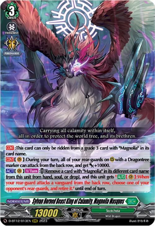 Sylvan Horned Beast King of Calamity, Magnolia Masques, D-BT12: Evenfall Onslaught D-BT12/013EN
