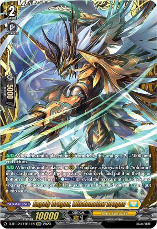 Sagely Dragon, Wisdomclaw Dragon (FFR), D-BT12: Evenfall Onslaught D-BT12/FFR11EN