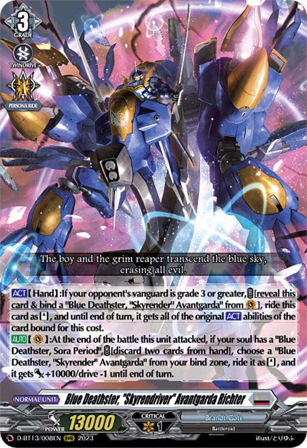 Blue Deathster, "Skyrendriver" Avantgarda Richter, D-BT13: Flight of Chakrabarthi D-BT13/008EN