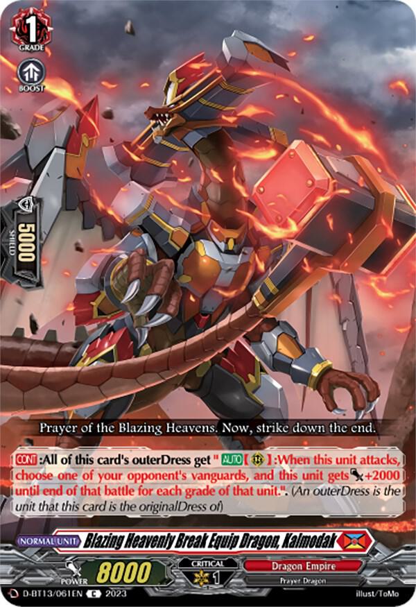 Blazing Heavenly Break Equip Dragon, Kalmodak, D-BT13: Flight of Chakrabarthi D-BT13/061EN