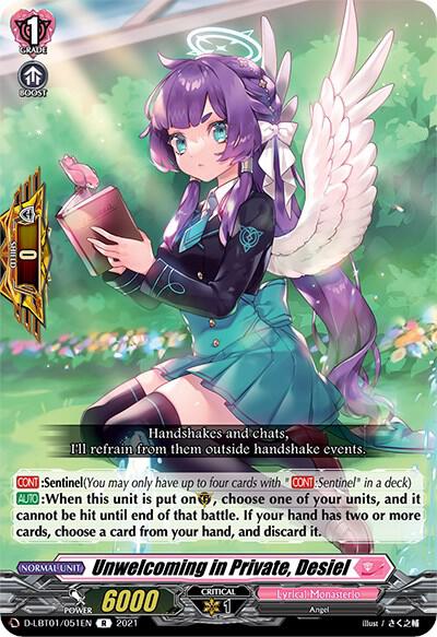 Unwelcoming in Private, Desiel, D-LBT01: Lyrical Melody D-LBT01/051EN