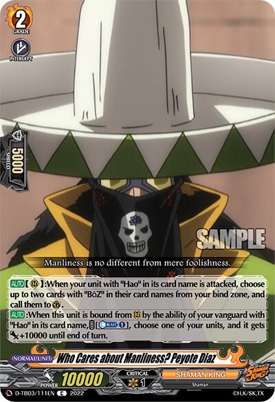 Who Cares about Manliness? Peyote Diaz, D-TB03: Shaman King D-TB03/111EN