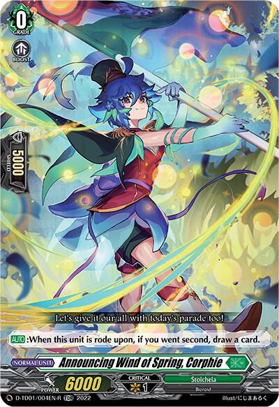 Announcing Wind of Spring, Corphie (Foil), D-TD01: Urara Haneyama -Bandmaster of Blossoming Bonds- D-TD01/004EN-R