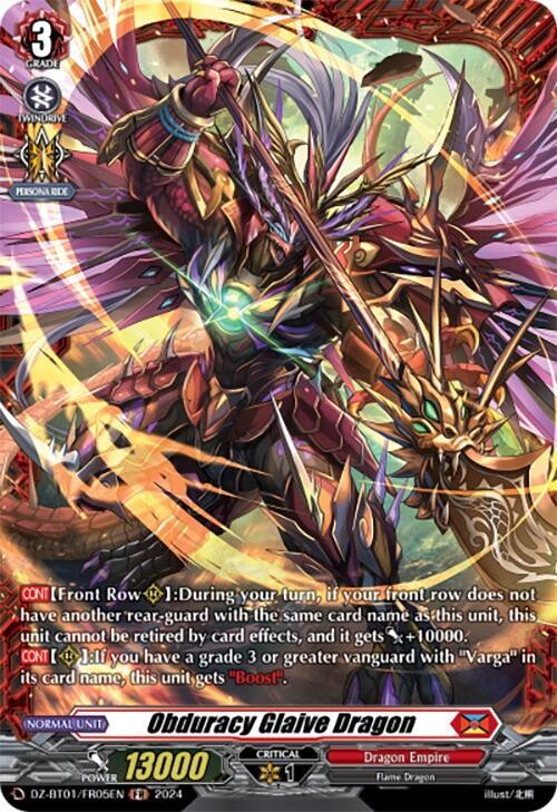 Obduracy Glaive Dragon (FR), DZ-BT01: Fated Clash DZ-BT01/FR05EN