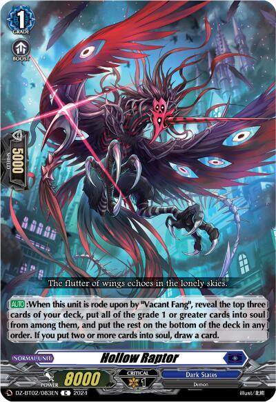 Hollow Raptor, DZ-BT02: Illusionless Strife DZ-BT02/083EN