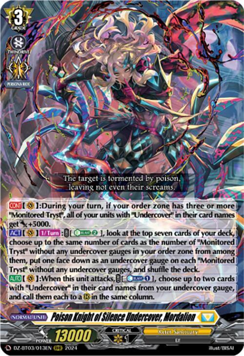 Poison Knight of Silence Undercover, Mordalion, DZ-BT03: Dimensional Transcendence DZ-BT03/013EN
