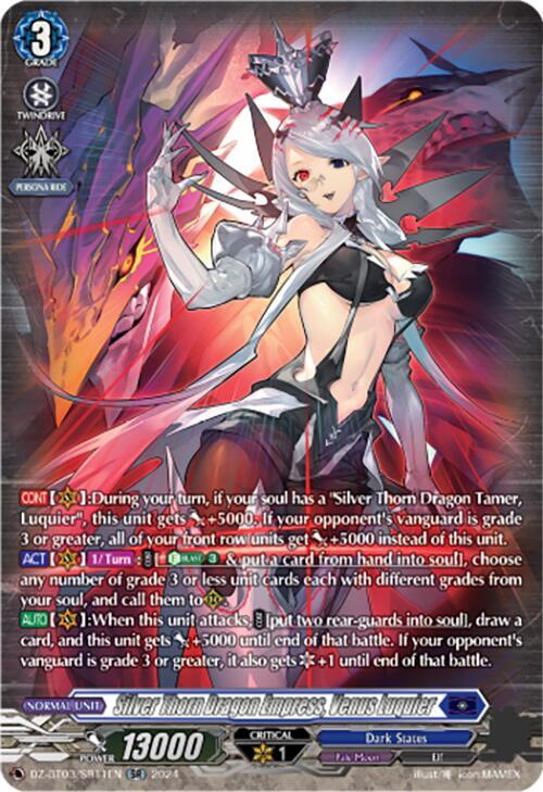 Silver Thorn Dragon Empress, Venus Luquier (SR), DZ-BT03: Dimensional Transcendence DZ-BT03/SR11EN