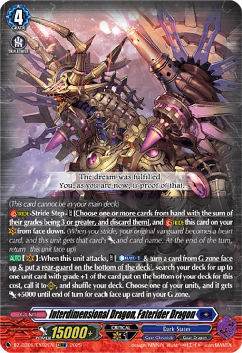 Interdimensional Dragon, Faterider Dragon (EXRRR), DZ-BT06: Generation Dragenesis DZ-BT06/EX02EN