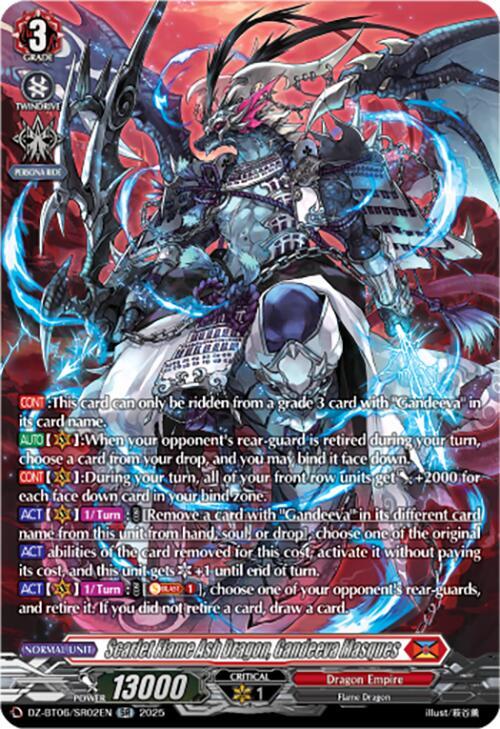 Scarlet Flame Ash Dragon, Gandeeva Masques (SR), DZ-BT06: Generation Dragenesis DZ-BT06/SR02EN