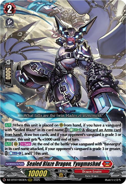 Sealed Blaze Dragon, Yyugmashad, DZ-BT07: Moon Fangs & Cerulean Blaze DZ-BT07/003EN