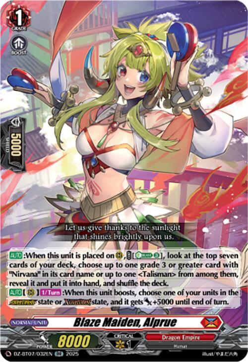 Blaze Maiden, Alprue, DZ-BT07: Moon Fangs & Cerulean Blaze DZ-BT07/032EN