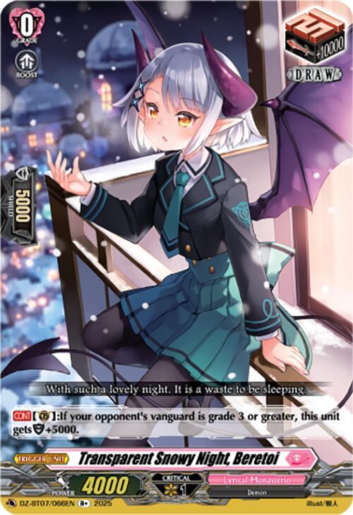 Transparent Snowy Night, Beretoi, DZ-BT07: Moon Fangs & Cerulean Blaze DZ-BT07/066EN