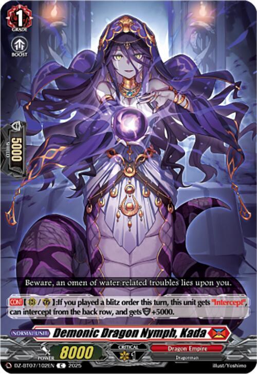 Demonic Dragon Nymph, Kada, DZ-BT07: Moon Fangs & Cerulean Blaze DZ-BT07/102EN