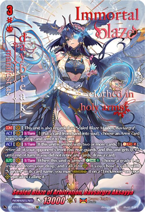 Sealed Blaze of Arbitration, Bavsargra Aksayya (SEC), DZ-BT07: Moon Fangs & Cerulean Blaze DZ-BT07/SEC01EN