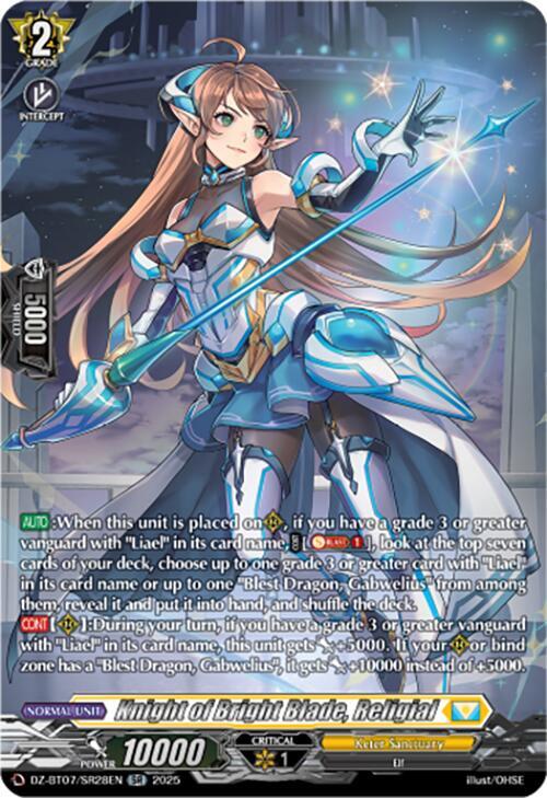 Knight of Bright Blade, Religial (SR), DZ-BT07: Moon Fangs & Cerulean Blaze DZ-BT07/SR28EN
