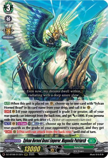 Sylvan Horned Beast Emperor, Magnolia Patriach, DZ-BT08: Knights 0f Rebirth DZ-BT08/013EN