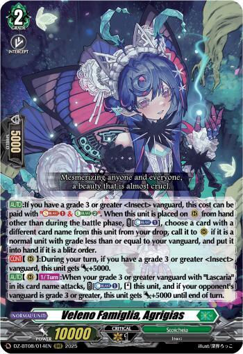 Veleno Famiglia, Agrigias, DZ-BT08: Knights 0f Rebirth DZ-BT08/014EN