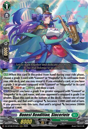 Honest Rendition, Sinceriete, DZ-BT08: Knights 0f Rebirth DZ-BT08/015EN
