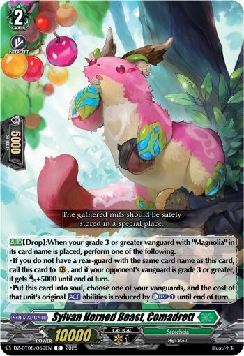 Sylvan Horned Beast, Comadrett, DZ-BT08: Knights 0f Rebirth DZ-BT08/059EN
