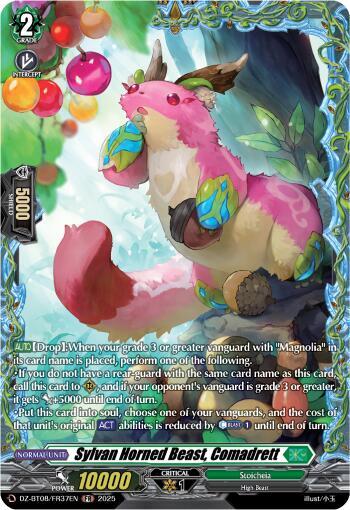 Sylvan Horned Beast, Comadrett (FR), DZ-BT08: Knights 0f Rebirth DZ-BT08/FR37EN