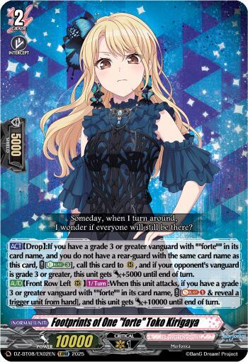 Footprints of One "forte" Toko Kirigaya (EXRRR), DZ-BT08: Knights 0f Rebirth DZ-BT08/EX02EN