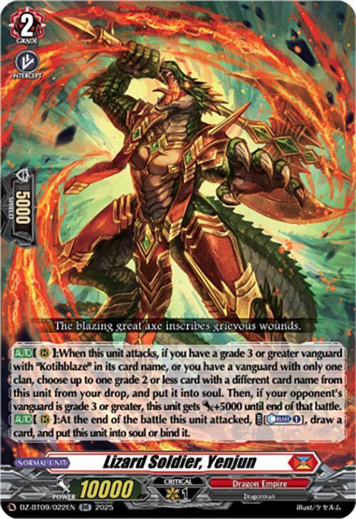 Lizard Soldier, Yenjun, DZ-BT09: Super Brave Detonation DZ-BT09/022EN