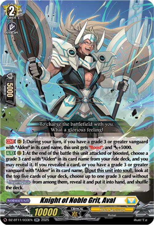 Knight of Noble Grit, Aval, DZ-BT11: Symphony of Might & Bloom DZ-BT11/033EN