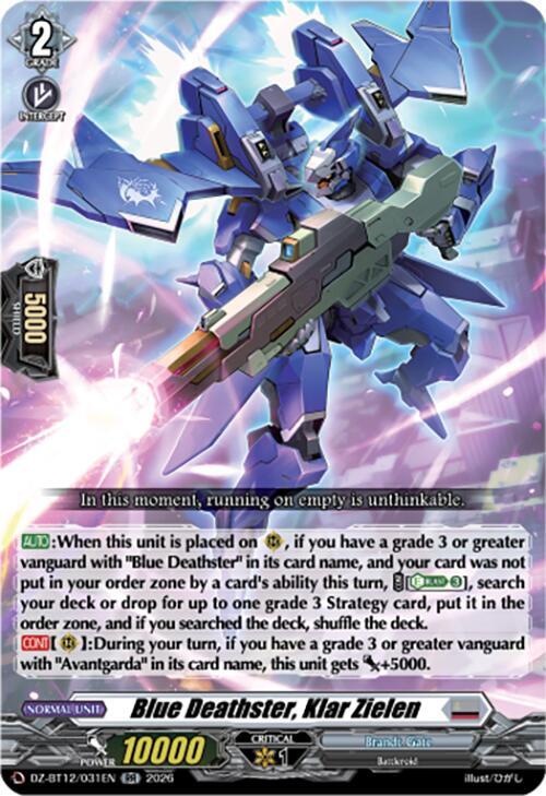 Blue Deathster, Klar Zielen, DZ-BT12: Chasm of Lost Souls DZ-BT12/031EN