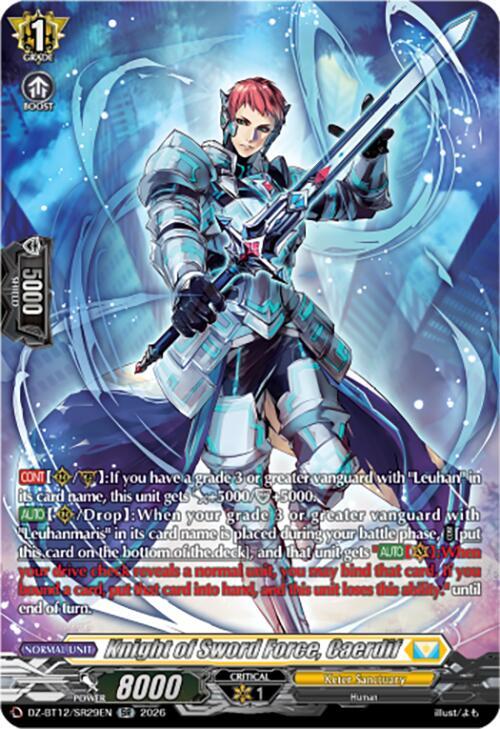 Knight of Sword Force, Caerdif (SR), DZ-BT12: Chasm of Lost Souls DZ-BT12/SR29EN