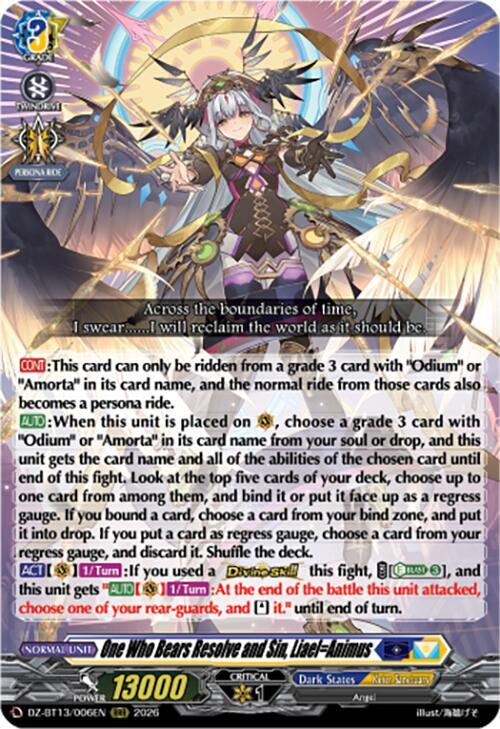 One Who Bears Resolve and Sin, Liael=Animus, DZ-BT13: Parallactic Clash DZ-BT13/006EN