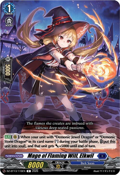Mage of Flaming Will, Elkwil, DZ-BT13: Parallactic Clash DZ-BT13/119EN