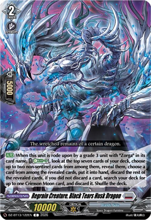 Regrain Creature, Black Tears Husk Dragon, DZ-BT13: Parallactic Clash DZ-BT13/122EN
