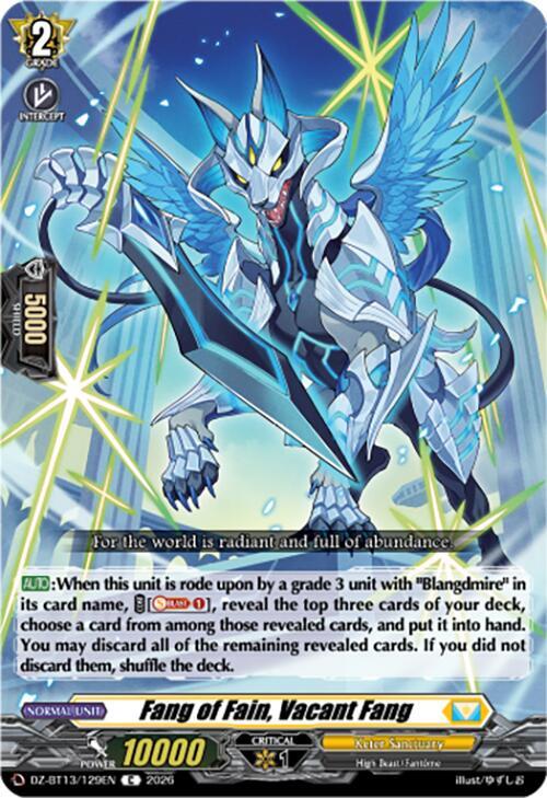 Fang of Fain, Vacant Fang, DZ-BT13: Parallactic Clash DZ-BT13/129EN