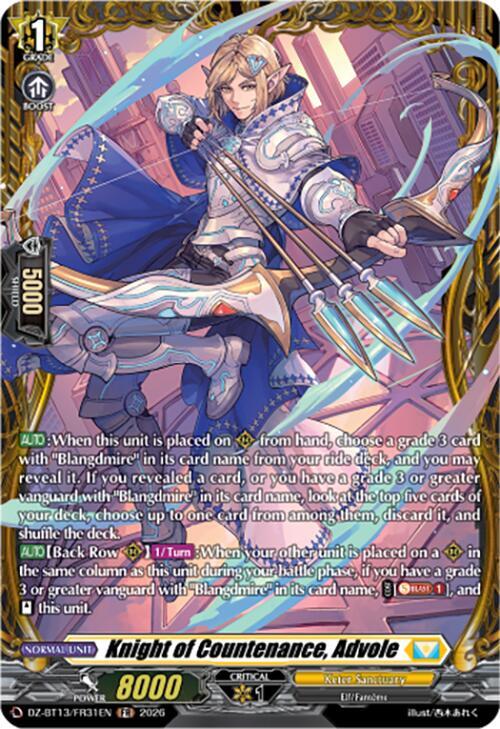 Knight of Countenance, Advole (FR), DZ-BT13: Parallactic Clash DZ-BT13/FR31EN