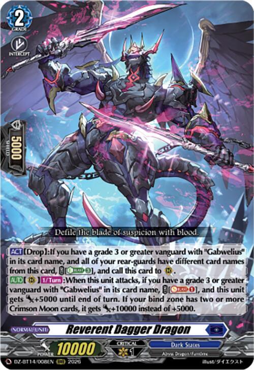 Reverent Dagger Dragon, DZ-BT14: Envoys of the Crimson Moon DZ-BT14/008EN