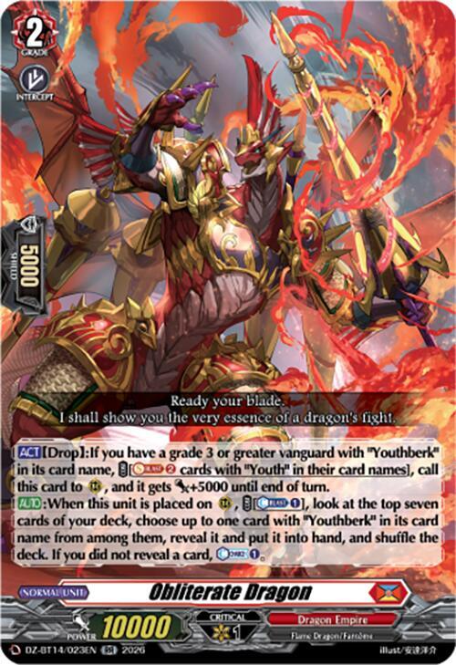 Obliterate Dragon, DZ-BT14: Envoys of the Crimson Moon DZ-BT14/023EN