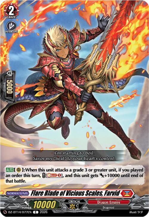 Flare Blade of Vicious Scales, Farvid, DZ-BT14: Envoys of the Crimson Moon DZ-BT14/077EN