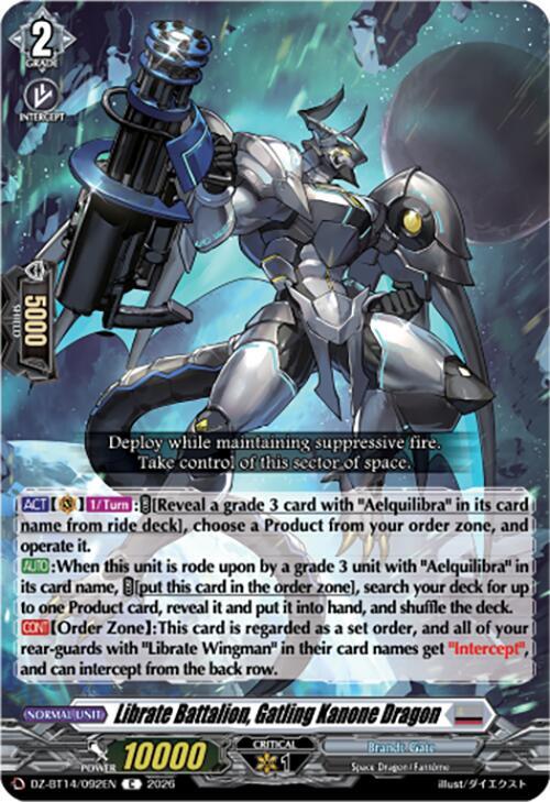 Librate Battalion, Gatling Kanone Dragon, DZ-BT14: Envoys of the Crimson Moon DZ-BT14/092EN